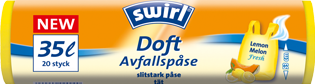 Doftande avfallspåse, citron/melon Doftande avfallspåse, citron/melon